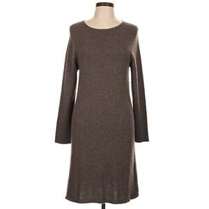 Simonetta Traversi Cashmere Sweater Dress Long Sleeve Knit Italy Brown Large